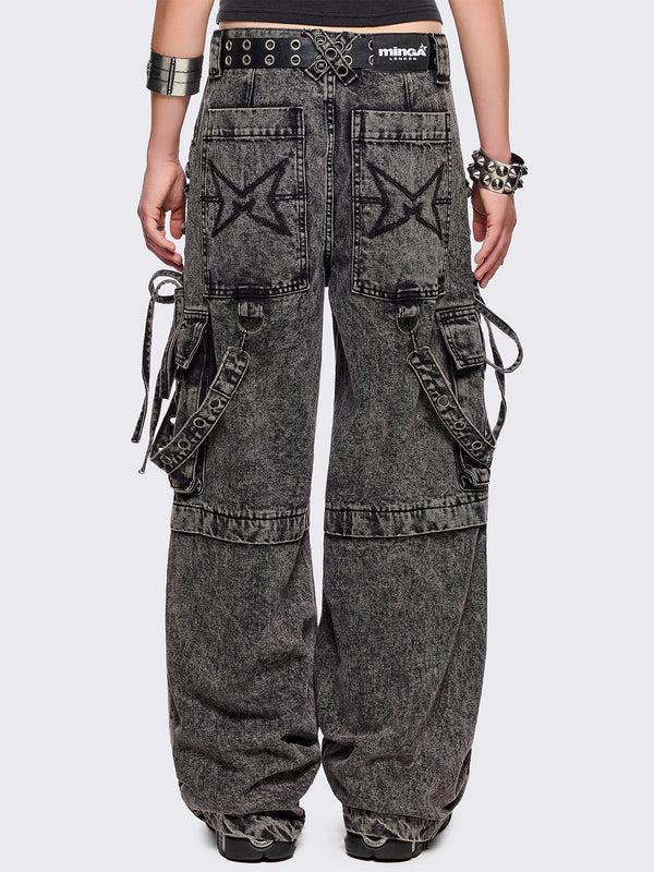 Minga London Blink Grey Cargo Jeans