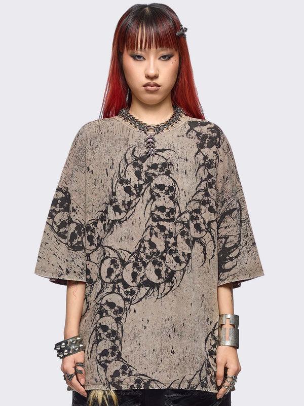 minga london Centideath Washed T-Shirt