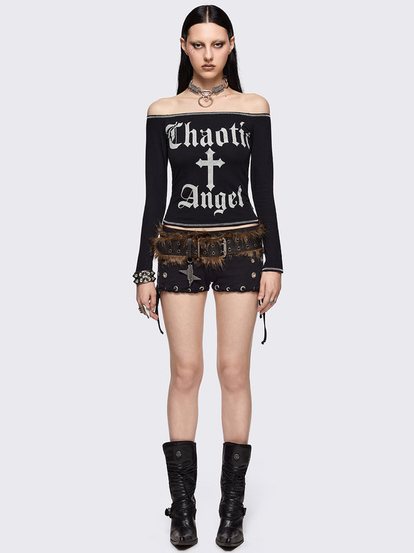 Minga London Chaotic Angel Off-Shoulder Top