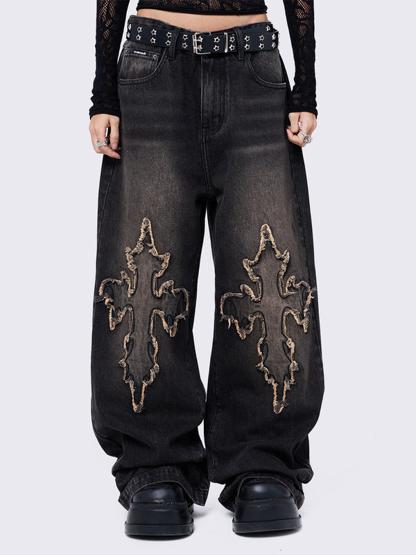 minga london Cryptocross Baggy Jeans