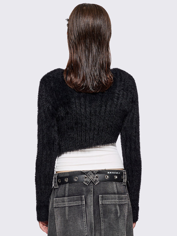 Minga London Demi Black Cut-Out Sweater