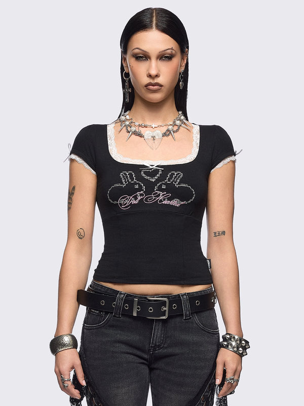 minga london Doll Hearted Baby Tee