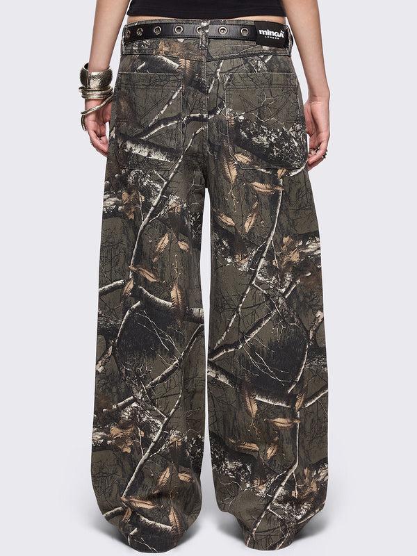 Minga London Forest Tree Camo Baggy Jeans