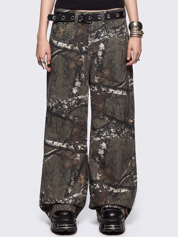 minga london Forest Tree Camo Baggy Jeans