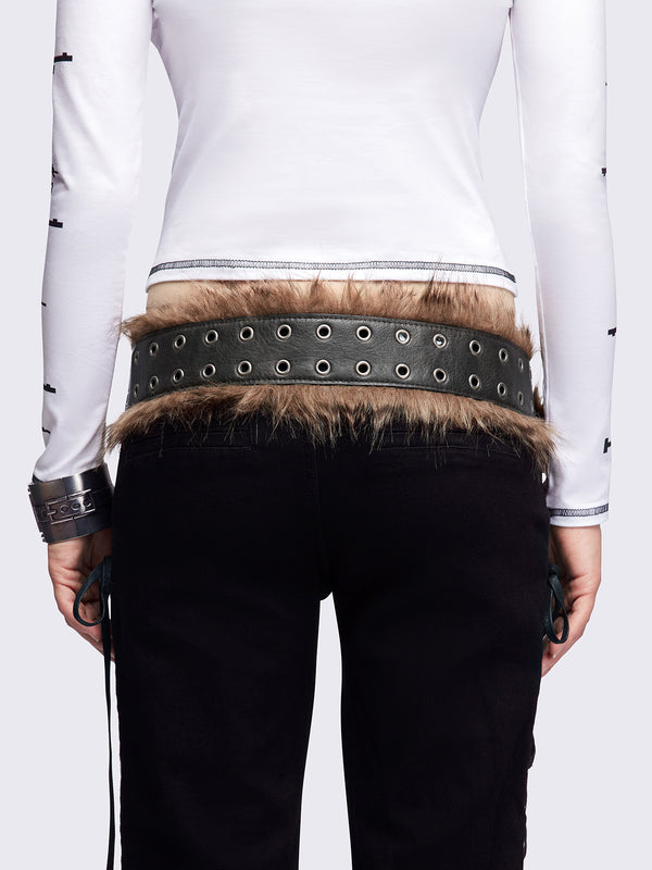 Minga London Furry Buckle Belt
