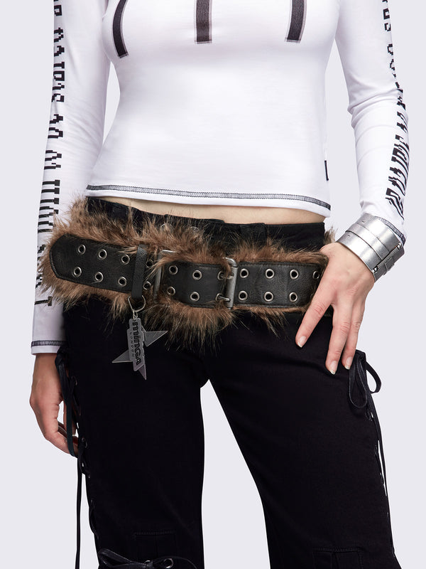 Minga London Furry Buckle Belt