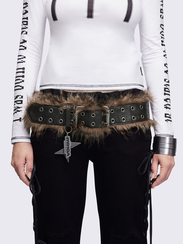 minga london Furry Buckle Belt