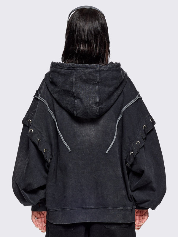 Minga London Ghost Washed Zip Up Hoodie