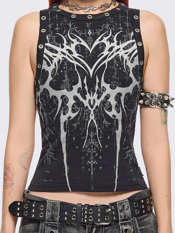 Minga London Glitch Heart Vest Top