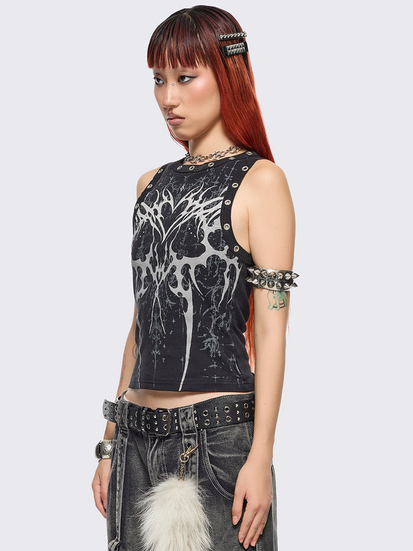 Minga London Glitch Heart Vest Top