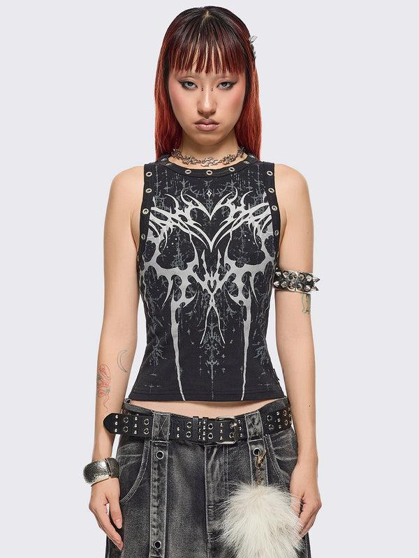 minga london Glitch Heart Vest Top