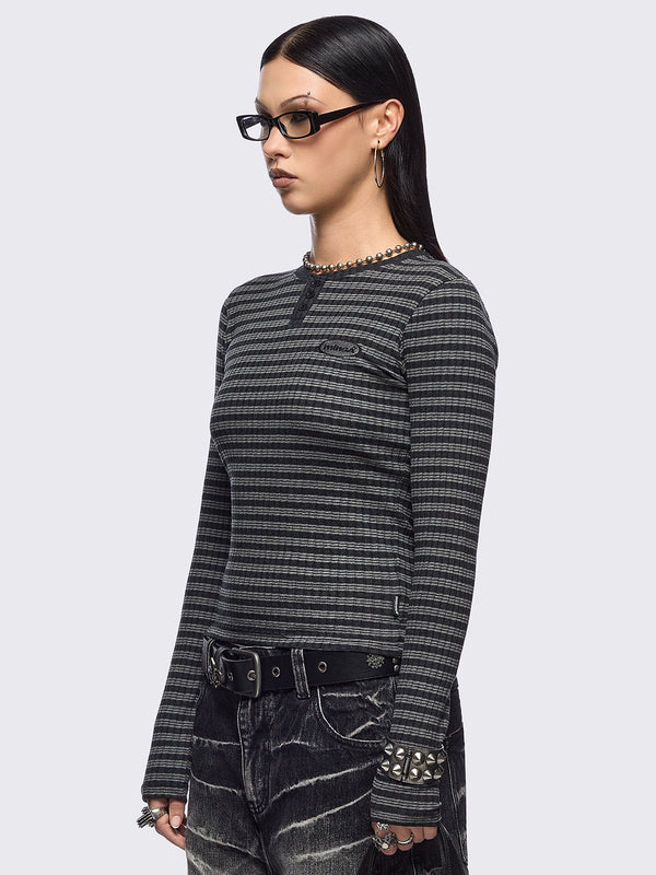 Minga London Graphite Striped Top