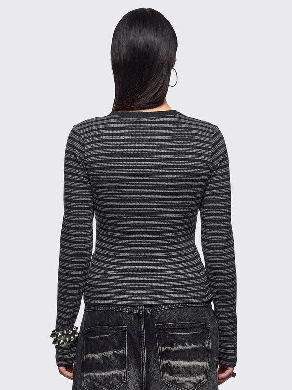 Minga London Graphite Striped Top