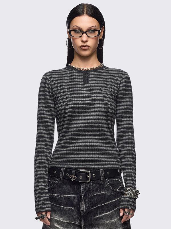 minga london Graphite Striped Top