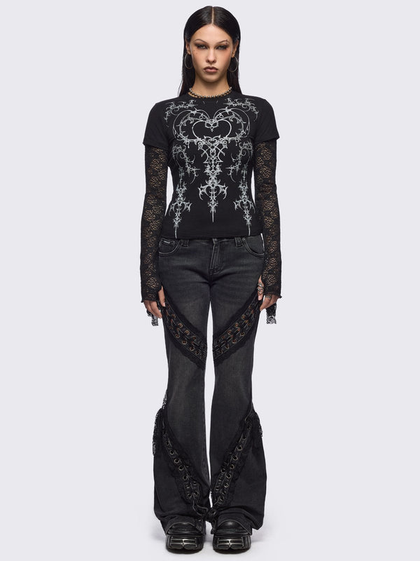 Minga London Heartbreaker Layered Baby Tee