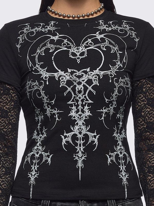 Minga London Heartbreaker Layered Baby Tee