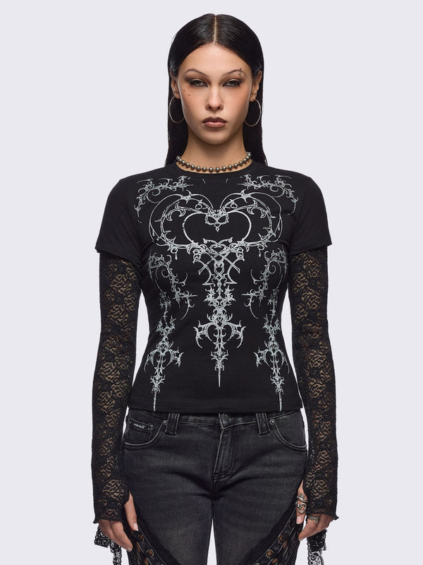 minga london Heartbreaker Layered Baby Tee