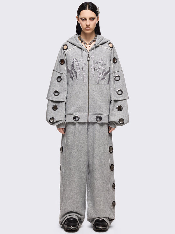 Minga London Hexa Grey Zip Up Hoodie