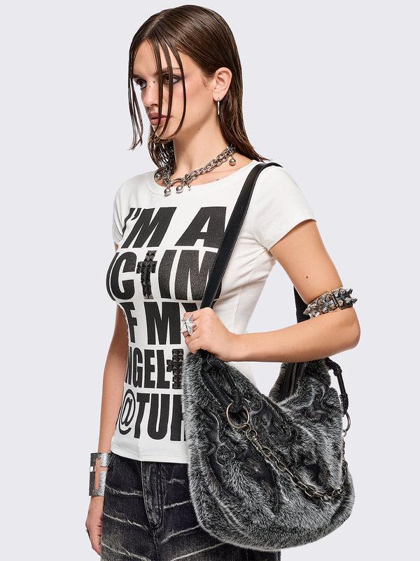 minga london Ink Furry Shoulder Bag