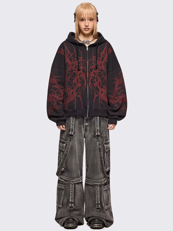 Minga London Insane Blood Zip Up Hoodie