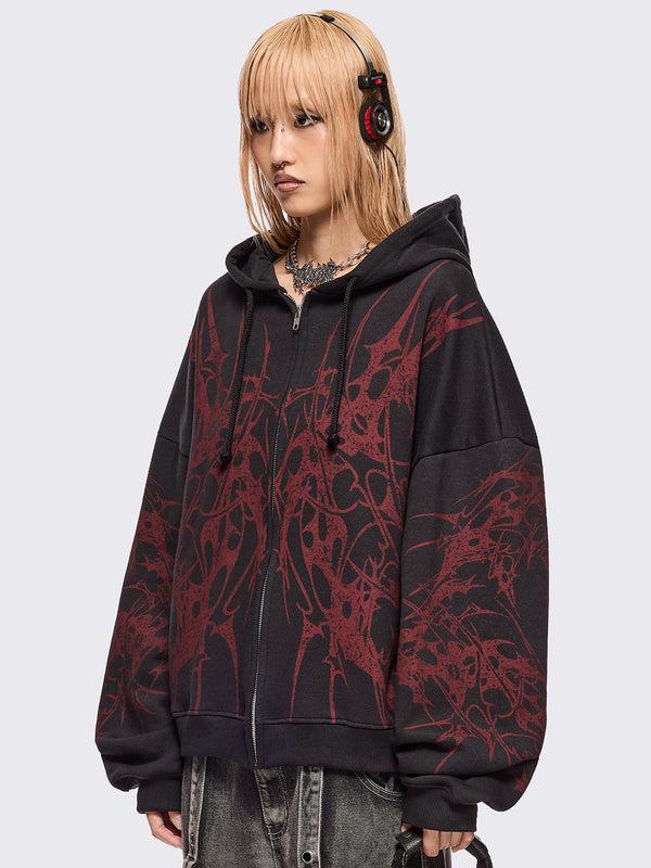 Minga London Insane Blood Zip Up Hoodie