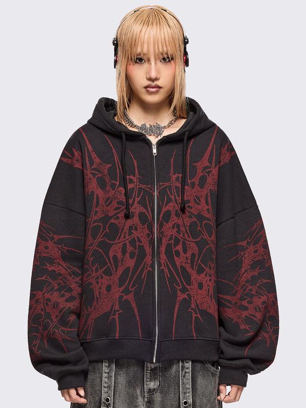 minga london Insane Blood Zip Up Hoodie