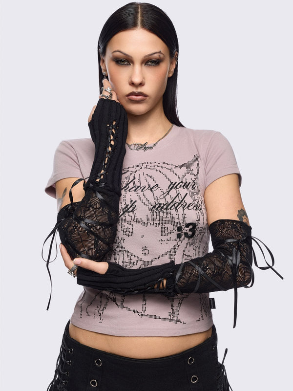 minga london Lacette Black Arm Warmers