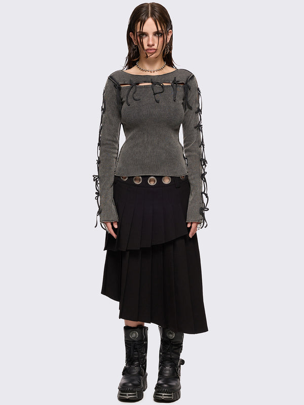 Minga London Lola Grey Washed Top