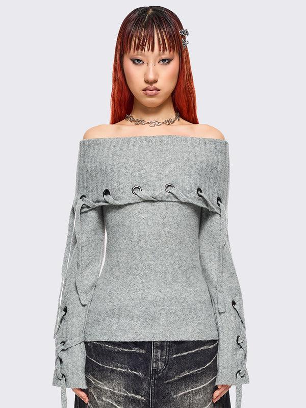 minga london Lou Off-Shoulder Sweater
