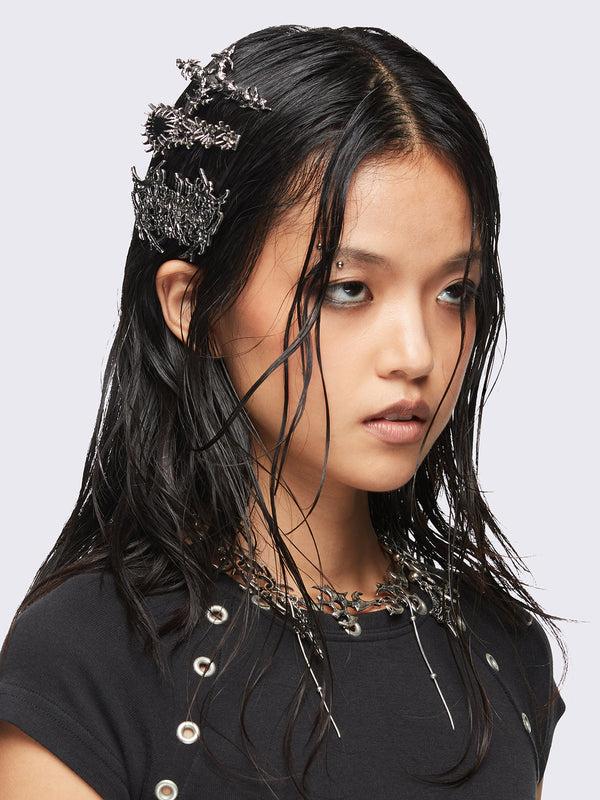 Minga London Metal Crush Hair Clip Set