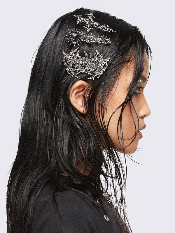 minga london Metal Crush Hair Clip Set