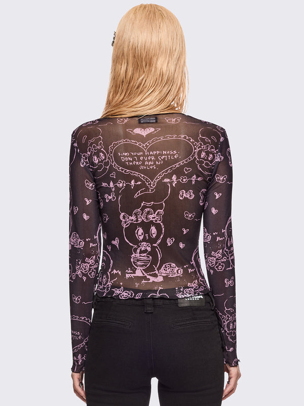 Minga London Minga X Esther Bunny Mesh Top