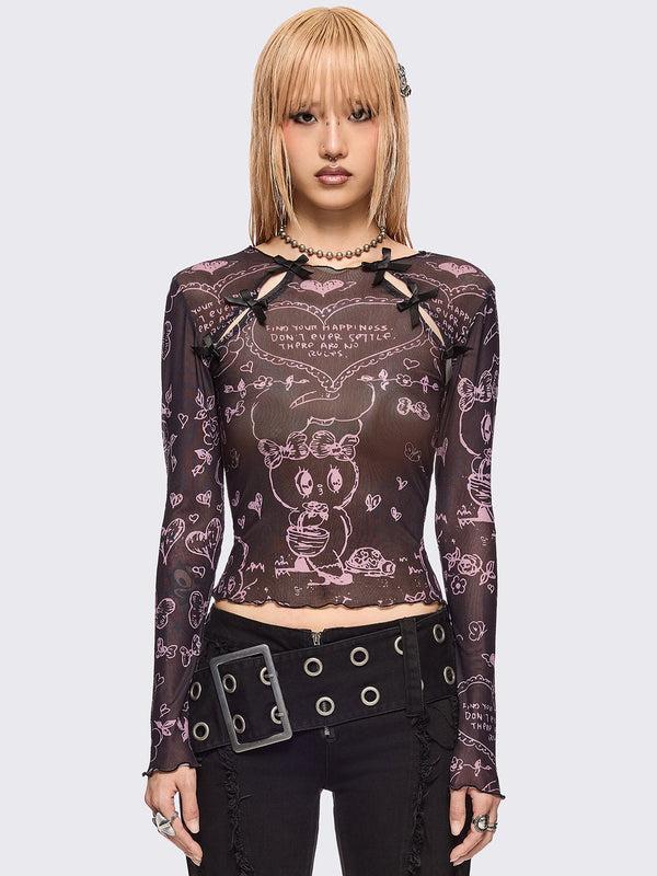 minga london Minga x Esther Bunny Mesh Top