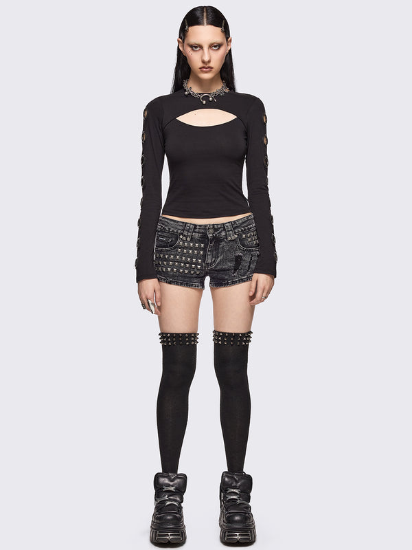 Minga London Moxie Black Cut-Out Top
