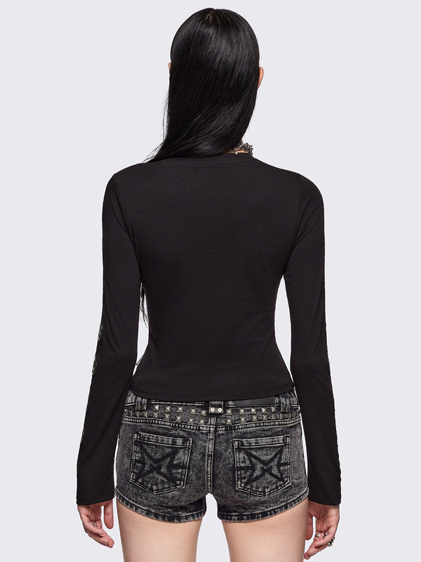 Minga London Moxie Black Cut-Out Top