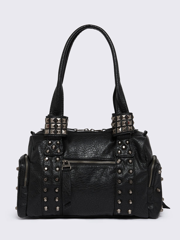 Minga London Myrrh Black Vegan Shoulder Bag