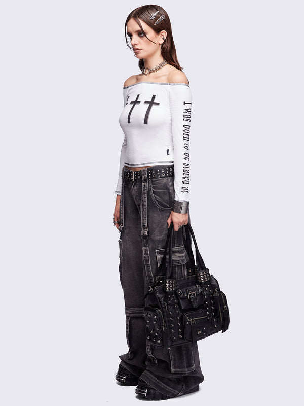 Minga London Myrrh Black Vegan Shoulder Bag