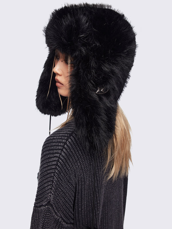 Minga London Panther Fluffy Trapper Hat
