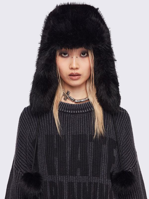 minga london Panther Fluffy Trapper Hat