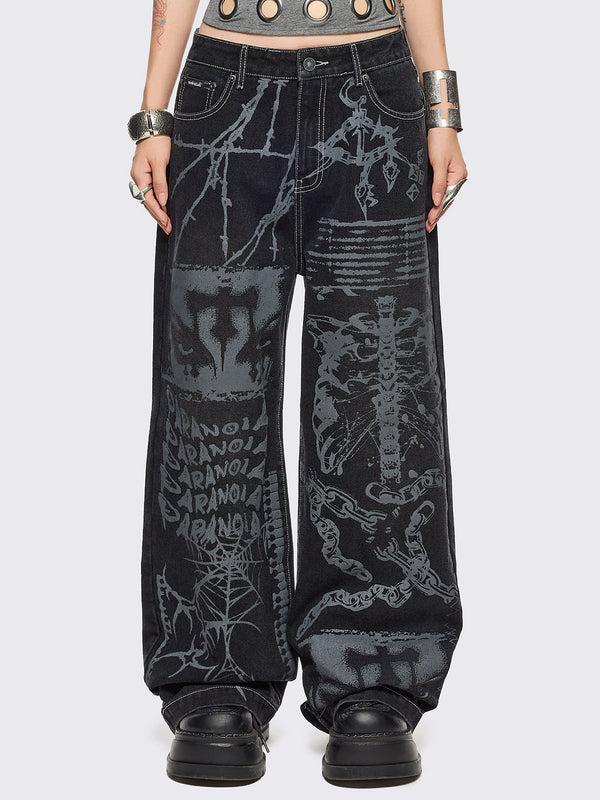 minga london Paranoia Graphic Baggy Jeans