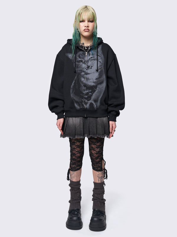 Minga London Pixel Kitty Zip Up Hoodie
