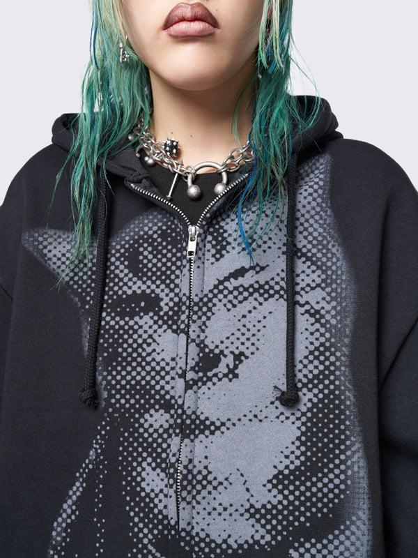 Minga London Pixel Kitty Zip Up Hoodie