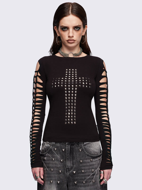 minga london Redemption Slashed Top
