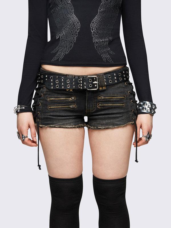 minga london Savage Denim Hot Pants