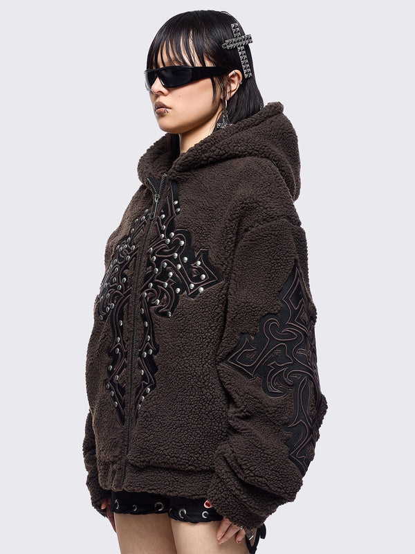 Minga London Sinner Brown Borg Jacket