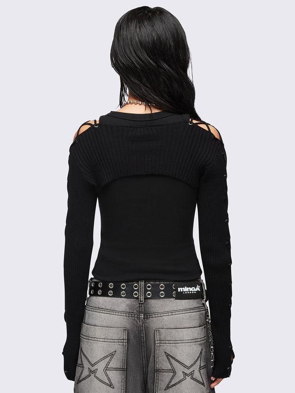 Minga London Skye Lace-Up Shrug