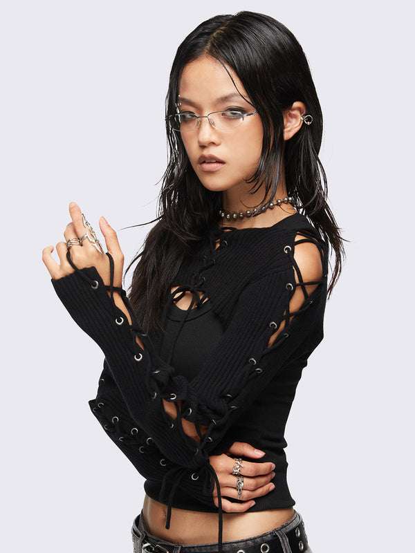 minga london Skye Lace-Up Shrug