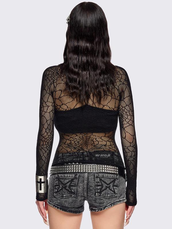 Minga London Spider Web Fishnet Top