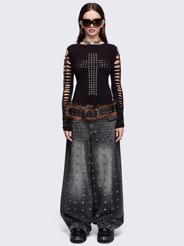 Minga London Studded Super Baggy Jeans