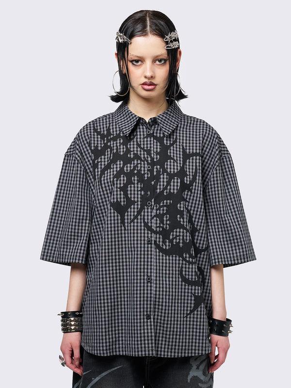 minga london Tattooed Check Shirt